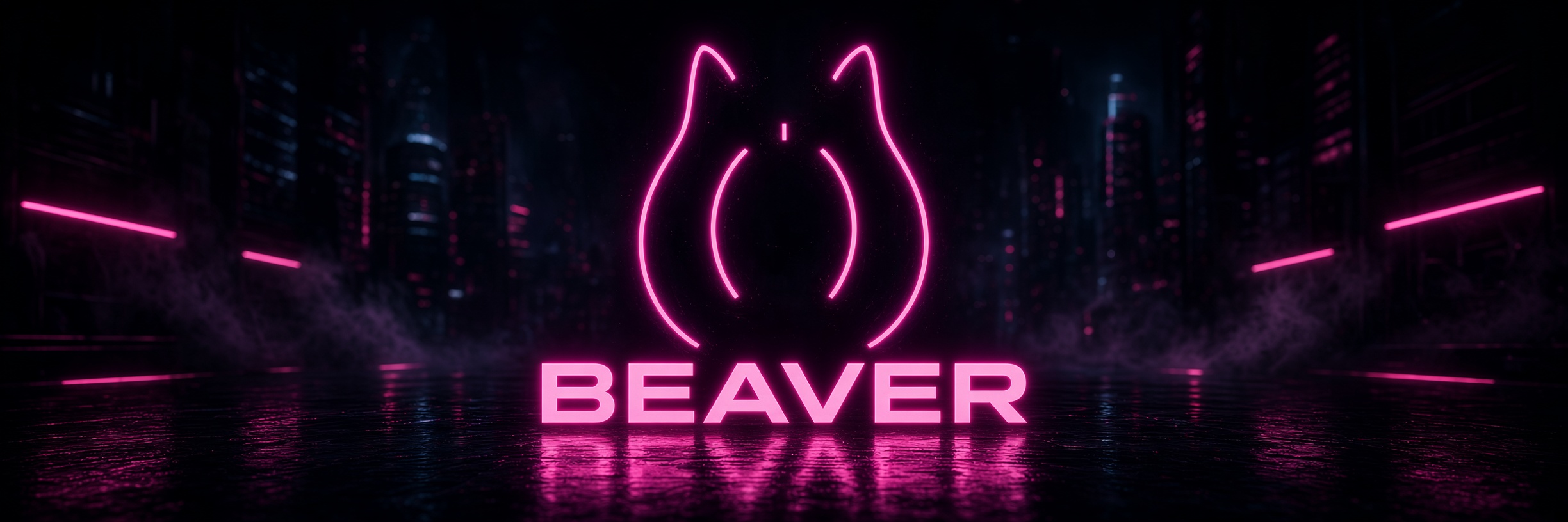 BEAVER neon city banner